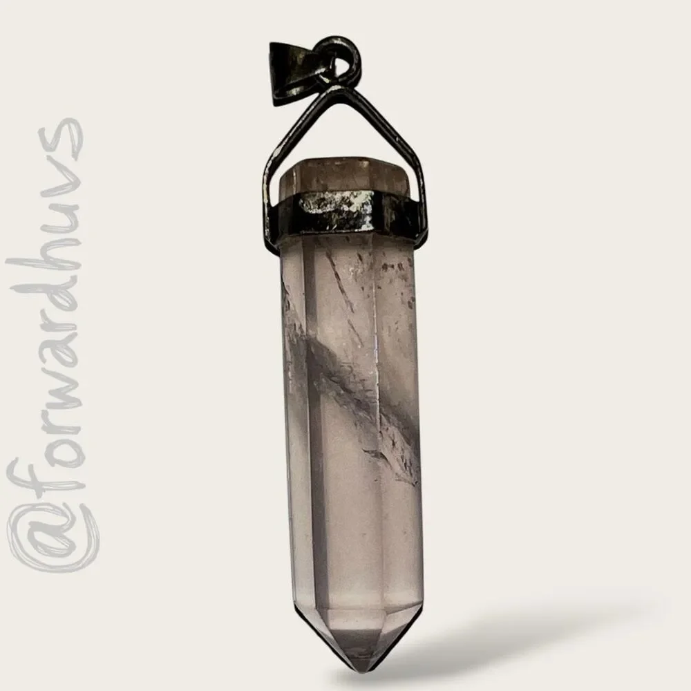 Rose Quartz Crystal Point Pendant with Untested Silver Bale – 1.5” - Picture 3 of 7